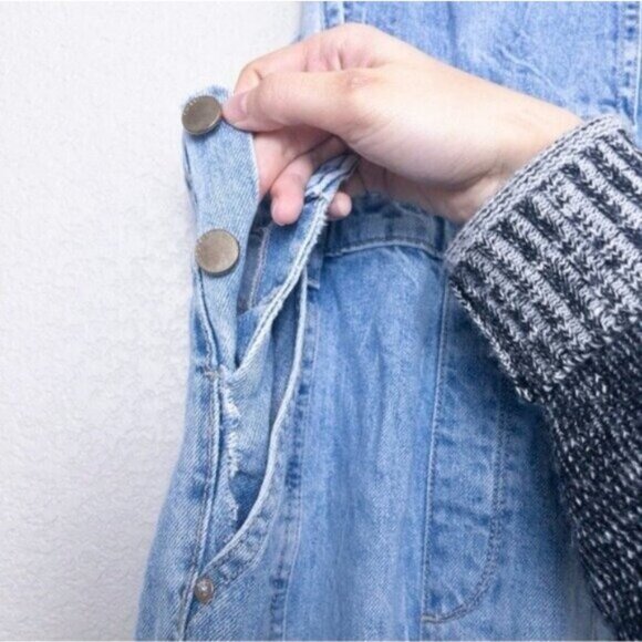 DL1961 Emilie Denim Overall S Lt Seaglass Vintage Cargo Cropped Tapered - Picture 10 of 16